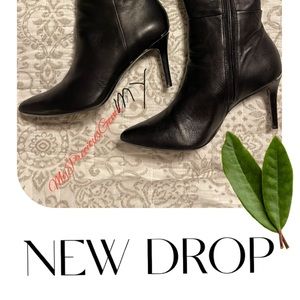 Calvin Klein Karon Napa Boot Pointed Toe Heeled Boots Size 7.5M